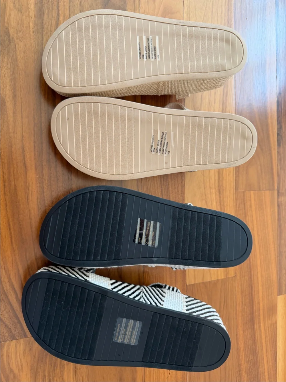 LOT (2) NWOT Anne Klein Vada Platform Sandals Bundle Raffia Woven Neutral Sz 7.5